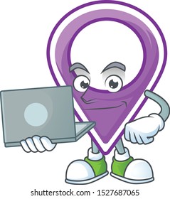 With laptop pin location in the a maps