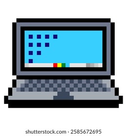  Laptop in pixel art style