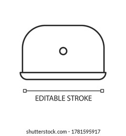 Laptop pixel perfect linear icon. Single personal notebook. Desktop computer. Mobility in work. Thin line customizable illustration. Contour symbol. Vector isolated outline drawing. Editable stroke