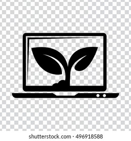 laptop with plant icon