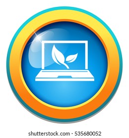 laptop with plant icon
