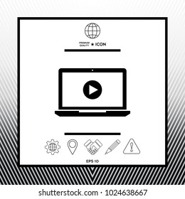  Laptop with play button Icon