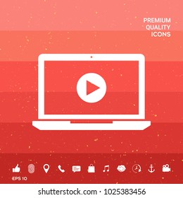  Laptop with play button Icon