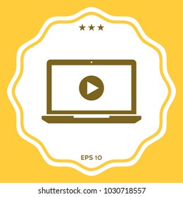  Laptop with play button Icon