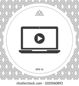  Laptop with play button Icon