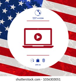  Laptop with play button Icon