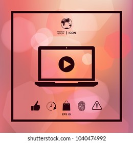  Laptop with play button Icon