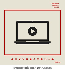  Laptop with play button Icon
