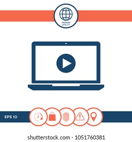 Laptop with play button Icon