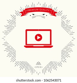  Laptop with play button Icon