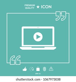  Laptop with play button Icon