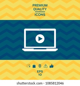  Laptop with play button Icon