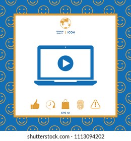  Laptop with play button Icon