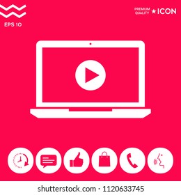 Laptop with play button Icon