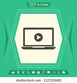  Laptop with play button Icon