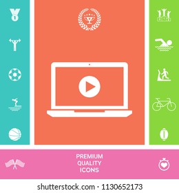  Laptop with play button Icon