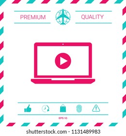  Laptop with play button Icon