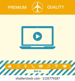  Laptop with play button Icon