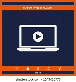  Laptop with play button Icon