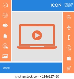  Laptop with play button Icon