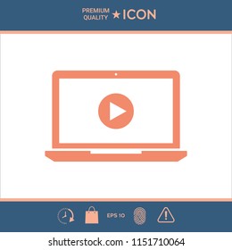  Laptop with play button Icon