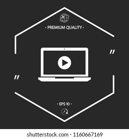  Laptop with play button Icon