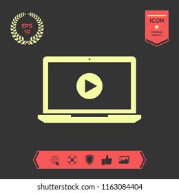  Laptop with play button Icon