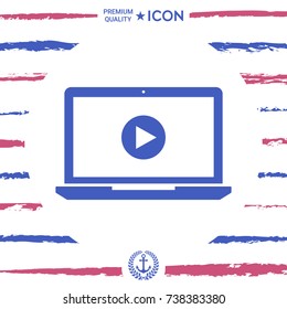  Laptop with play button Icon