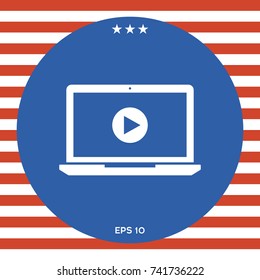  Laptop with play button Icon