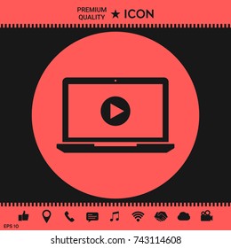  Laptop with play button Icon