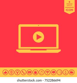  Laptop with play button Icon