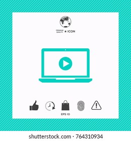  Laptop with play button Icon