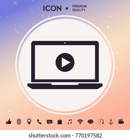  Laptop with play button Icon