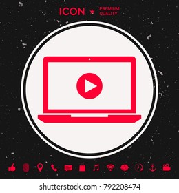  Laptop with play button Icon