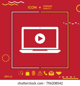  Laptop with play button Icon
