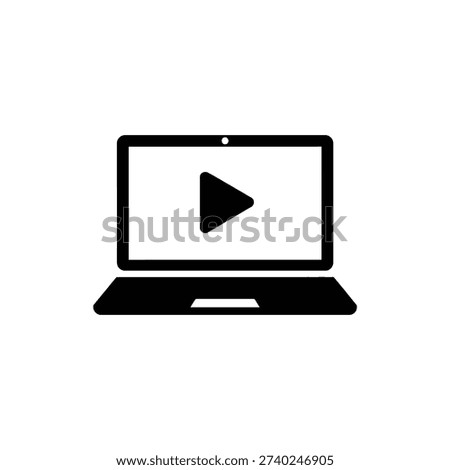 Laptop with Play Button Video Icon