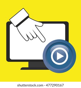 laptop play hand eps10