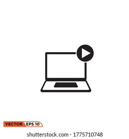 ilustración vectorial del icono de reproducción portátil