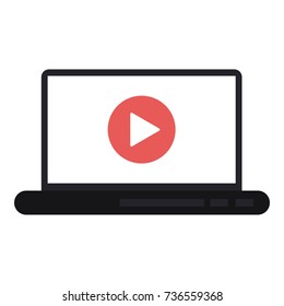 laptop with play video icon image 