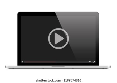 Laptop with player on screen