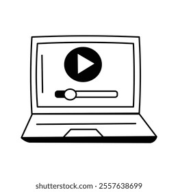 A laptop playing video content, symbolizing streaming and digital media