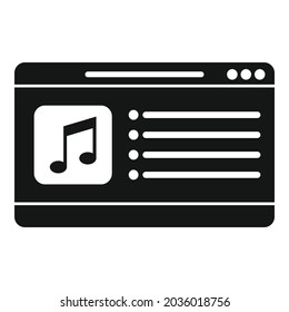 Laptop playlist icon simple vector. Music audio. Listen playlist