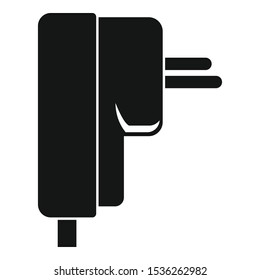 Laptop plug icon. Simple illustration of laptop plug vector icon for web design isolated on white background
