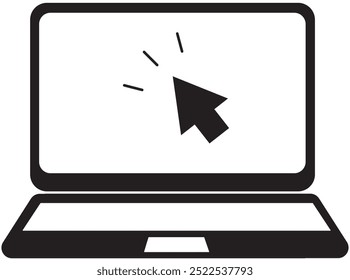 laptop pointer arrow icon illustration