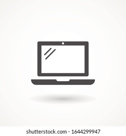 Laptop with pointer or cursor icon isolated. Notebook screen template