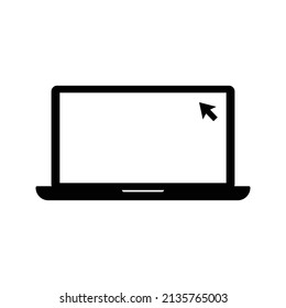 Laptop with pointer or cursor icon isolated on white background. vector eps 10