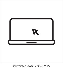 Laptop com ponteiro ou ícone de cursor isolado. vetor eps 10