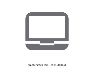 Laptop with pointer or cursor icon. Simple solid style for web template and app. Online, PC, registration, internet, book, mouse, vector illustration design on white background. EPS 10
