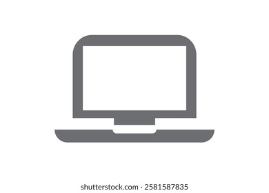 Laptop with pointer or cursor icon. Simple solid style for web template and app. Online, PC, registration, internet, book, mouse, vector illustration design on white background. EPS 10
