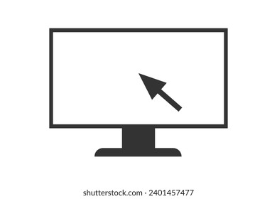 Laptop with pointer or cursor icon symbol vector ilustration.